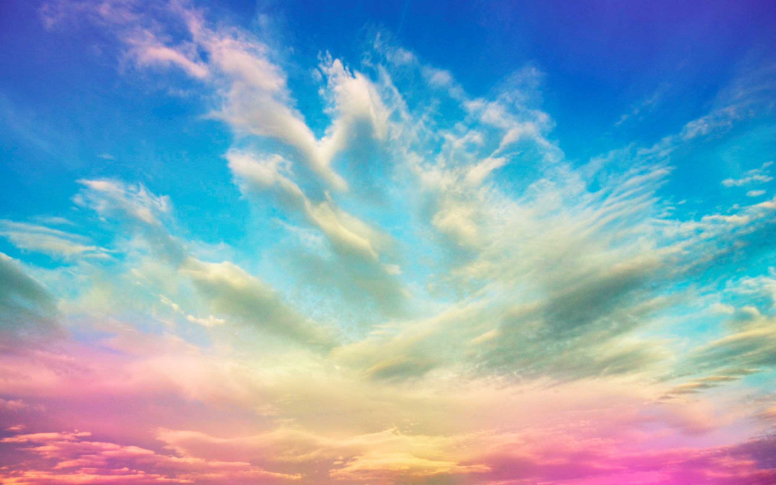 multicolour Sky, download photo, wallpapers for desktop, heart cloud wallpaper