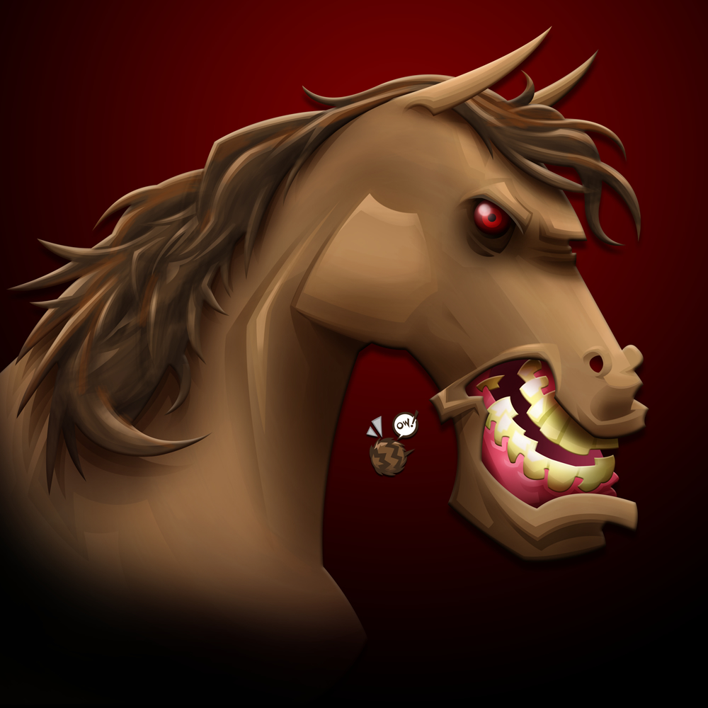 angry horse, picture, clipart, photo