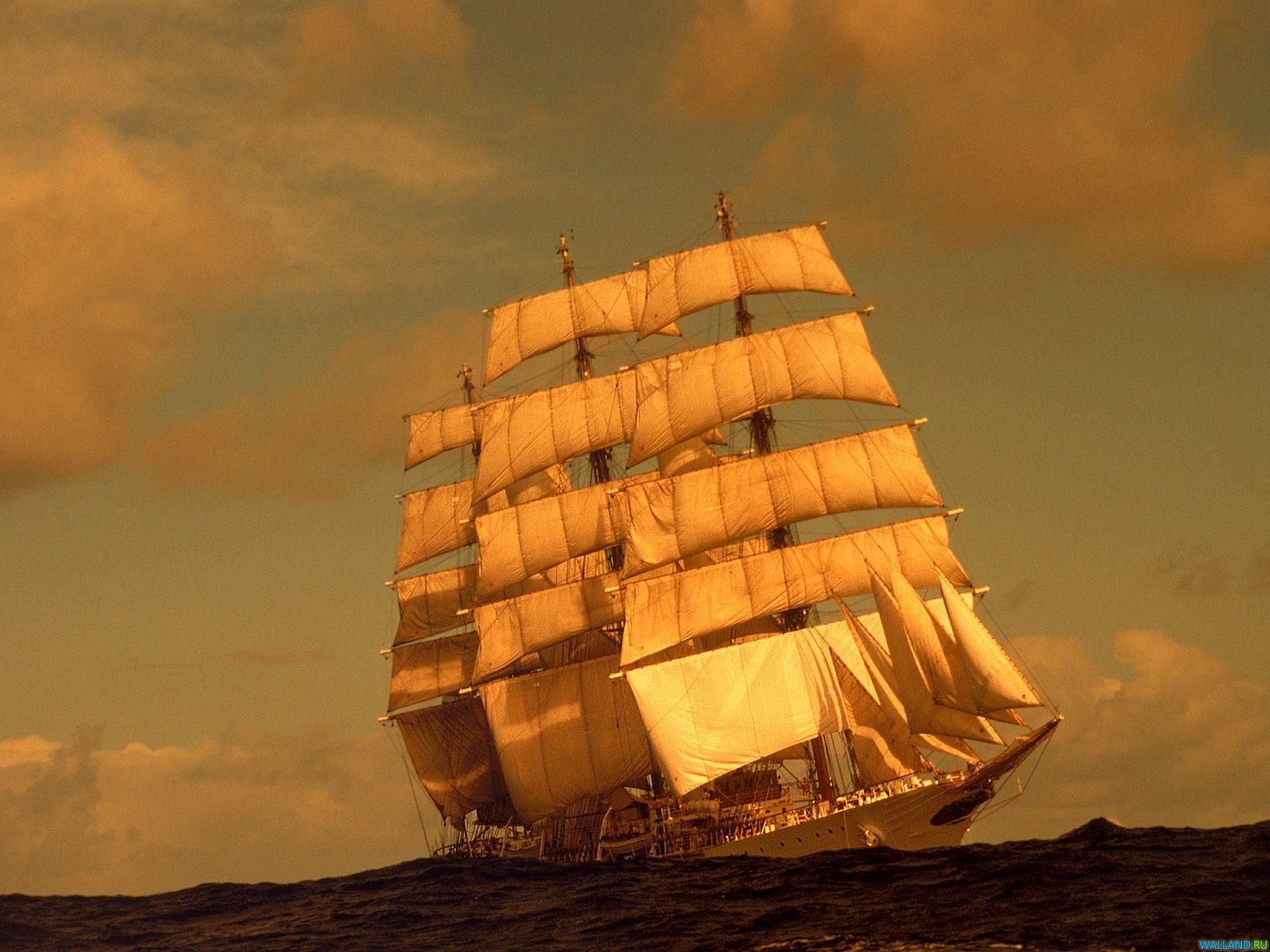 sailing ship, , Sea, sunset, photo ships, wallpapers for desktop