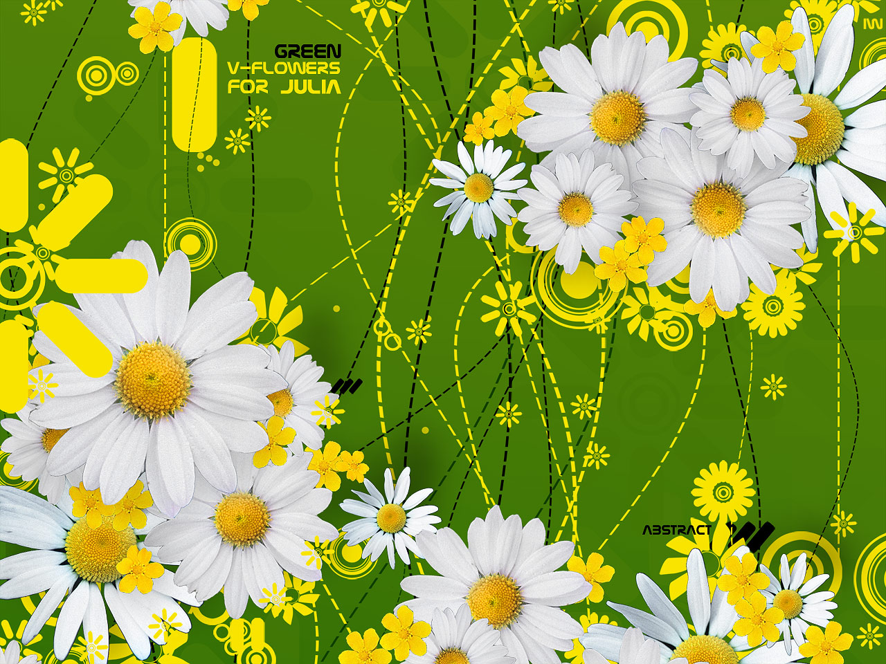 wallpapers for desktop, green wallpaper, flowers, Daisies, download photo
